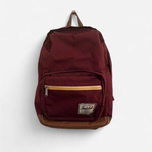 Herschel Supply Company Burgundy Backpack with Brown Trim